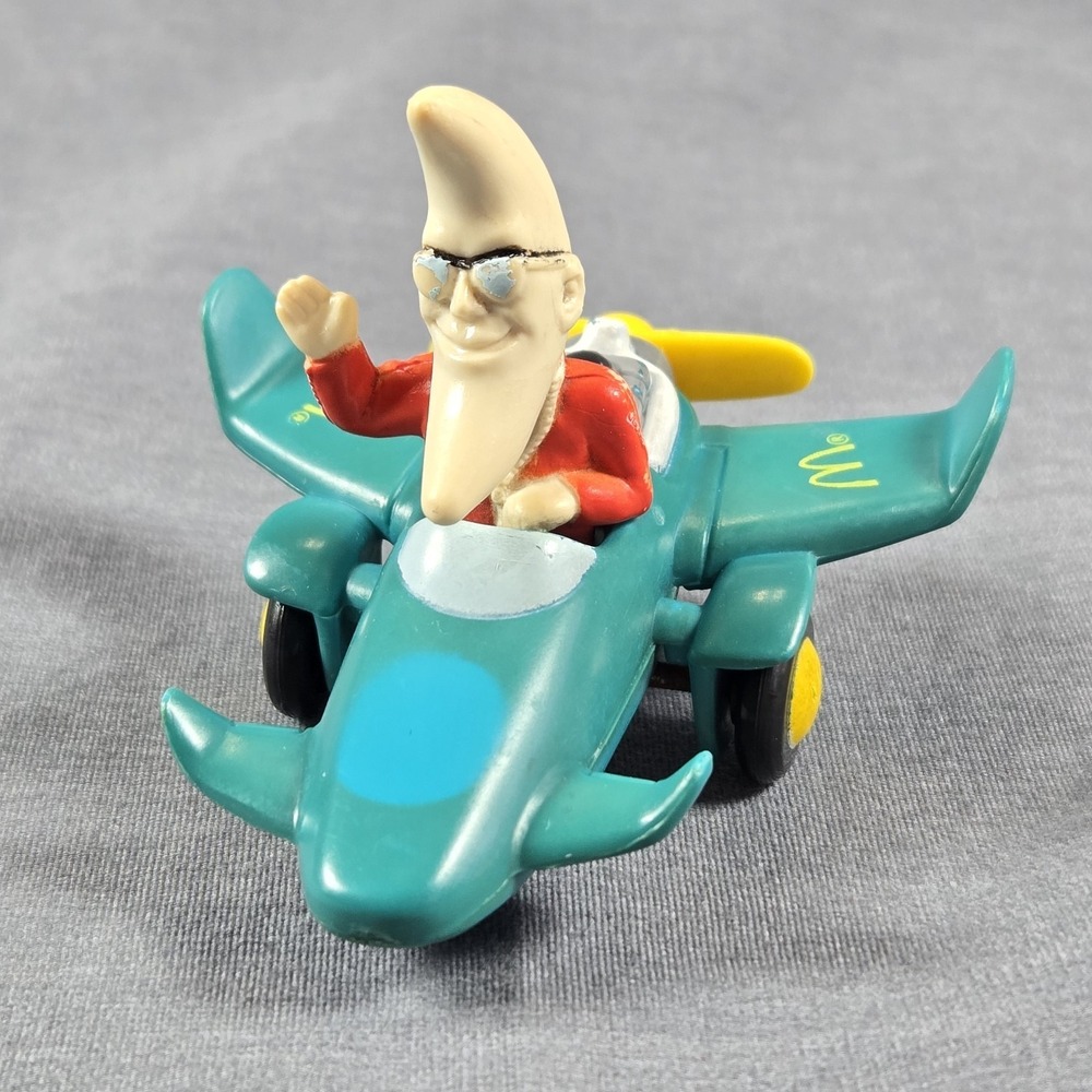 VTG 1988 McDonald's Mac Tonight Moon Man Pilot in Airplane Retro Happy Meal Toy